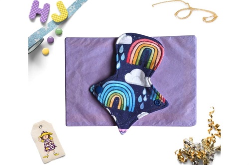 Click to order  7 inch Thong Liner Cloth Pad Rainbows and Raindrops now